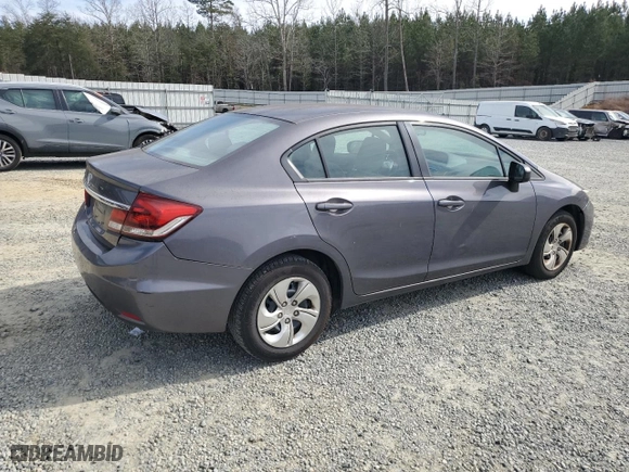 2015 Honda Civic Sedan LX with VIN 2HGFB2F53FH542573, listed as a Copart auction lot 44919835 with 106,842 mi miles and Salvage Title. Bid and sale history available at carsss.com. Image 3.