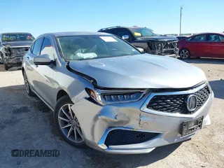 2019 Acura TLX with VIN 19UUB1F30KA010108, listed as a IAAI auction lot 41866277 with 44,122 mi miles and . Bid and sale history available at DreamBid. Image 1.