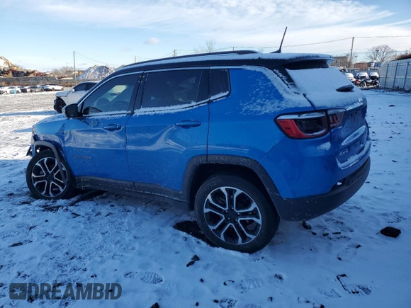 2022 Jeep Compass High Altitude with VIN 3C4NJDCB9NT160489, listed as a Copart auction lot 87473594 with Not Provided miles and Salvage Title. Bid and sale history available at carsss.com. Image 2.