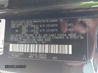 2024 Lexus RX 350 with VIN 2T2BAMBA3RC039795, listed as a IAAI auction lot 42324555 with 19,061 mi miles and . Bid and sale history available at DreamBid. Image 9.