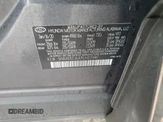2020 Hyundai Santa Fe Limited with VIN 5NMS5CAA9LH217487, listed as a Copart auction lot 43369255 with 52,798 mi miles and Salvage Title. Bid and sale history available at carsss.com. Image 15.