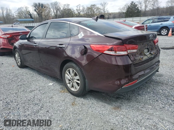 2016 Kia Optima LX with VIN 5XXGT4L35GG041185, listed as a Copart auction lot 50171935 with 165,619 mi miles and Salvage title. Bid and sale history available at DreamBid. Image 2.