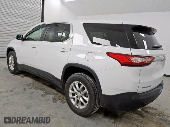 2021 Chevrolet Traverse LS z VIN 1GNERFKW4MJ138373, wystawiony jako Copart lot #56994505 z przebiegiem 64 609 mil mil oraz Czysty tytuł • Clean title. Historia ofert i sprzedaży dostępna na DreamBid. Obrazek 2.