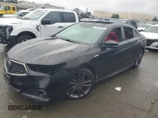 2019 Acura TLX w/A-Spec Pkg with VIN 19UUB1F68KA004146, listed as a Copart auction lot 44219705 with 56,725 mi miles and Salvage Title. Bid and sale history available at carsss.com. Image 1.