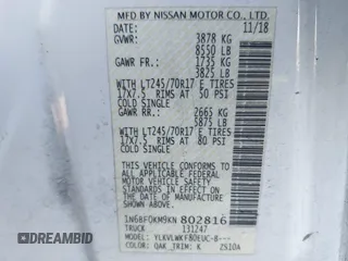 2019 Nissan NV S with VIN 1N6BF0KM9KN802816, listed as a IAAI auction lot 41755934 with 176,972 mi miles. Bid and sale history available at carsss.com. Image 9.