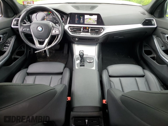 2019 BMW 3 Series 330i xDrive with VIN 3MW5R7J51K8B03027, listed as a Copart auction lot 57386065 with 55,688 mi miles and Salvage title. Bid and sale history available at DreamBid. Image 8.