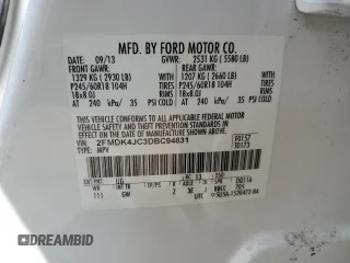 2013 Ford Edge SEL with VIN 2FMDK4JC3DBC94831, listed as a Copart auction lot 54061655 with 114,124 mi miles and Salvage Title. Bid and sale history available at carsss.com. Image 13.