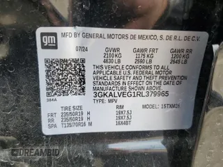 2024 GMC Terrain SLT with VIN 3GKALVEG1RL379965, listed as a Copart auction lot 58389365 with 10,555 mi miles and Salvage title. Bid and sale history available at DreamBid. Image 13.