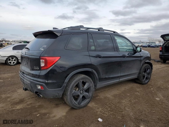 2019 Honda Passport Elite with VIN 5FNYF8H04KB009390, listed as a Copart auction lot 43961605 with 74,641 mi miles and Salvage Title. Bid and sale history available at carsss.com. Image 3.
