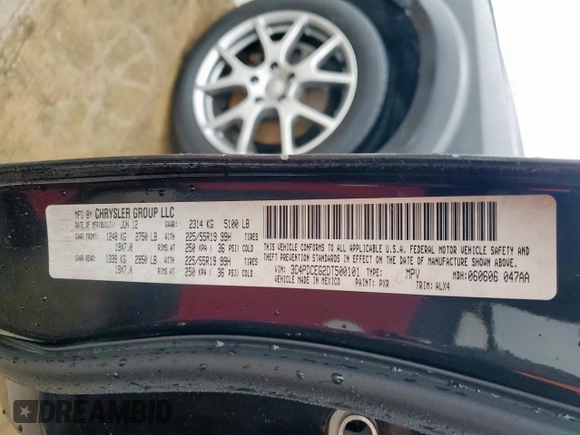 2013 Dodge Journey R/T with VIN 3C4PDCEG2DT500101, listed as a Copart auction lot 54759275 with 140,814 mi miles and Salvage title. Bid and sale history available at DreamBid. Image 13.