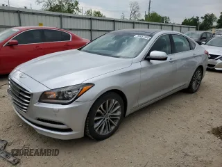 2015 Hyundai Genesis 3.8L z VIN KMHGN4JE9FU017622, wystawiony jako Copart lot #59457395 z przebiegiem 150 076 mil mil oraz Czysty tytuł • Clean title. Historia ofert i sprzedaży dostępna na DreamBid. Obrazek 1.