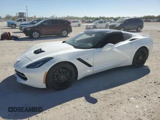 2014 Chevrolet Corvette Z51 3LT with VIN 1G1YM2D73E5105712, listed as a Copart auction lot 48076955 with 19,347 mi miles and Salvage title. Bid and sale history available at DreamBid. Image 1.