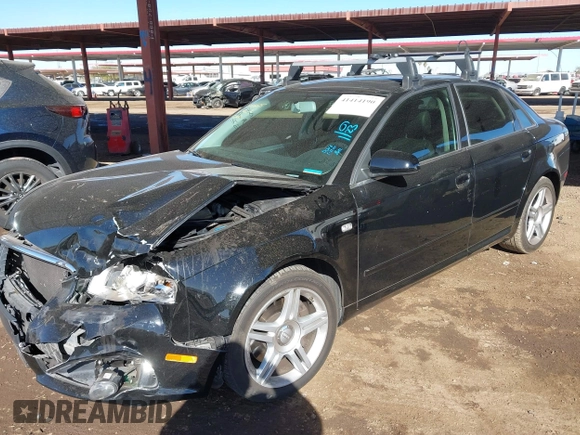 2008 Audi A4 2.0T with VIN WAUAF78E18A072100, listed as a IAAI auction lot 41414190 with 129,408 mi miles. Bid and sale history available at carsss.com. Image 2.