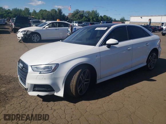 2018 Audi A3 Premium Plus with VIN WAUJ8GFF7J1018537, listed as a Copart auction lot 57245185 with 77,643 mi miles and Salvage title. Bid and sale history available at DreamBid. Image 1.