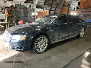 2013 Audi A8 L 4.0L with VIN WAUR2AFD0DN010633, listed as a Copart auction lot 47470525 with 127,801 mi miles and Salvage Title. Bid and sale history available at carsss.com. Image 1.