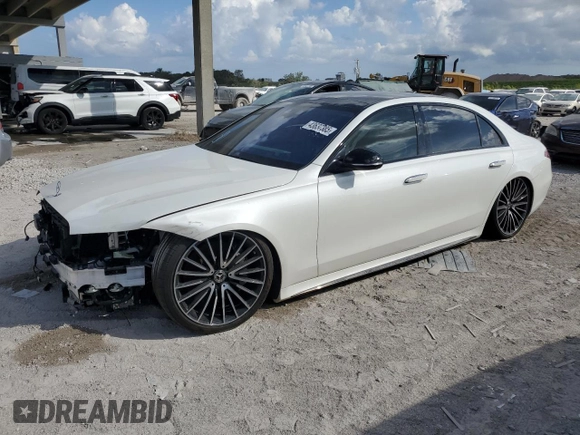 2023 Mercedes-Benz S-Class S 500 with VIN W1K6G6DB7PA197070, listed as a Copart auction lot 43637385 with 20,412 mi miles and Salvage Title. Bid and sale history available at carsss.com. Image 1.