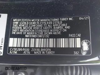2021 Toyota C-HR LE z VIN NMTKHMBX3MR127202, wystawiony jako IAAI lot #42188312 z przebiegiem 54 029 mil mil oraz . Historia ofert i sprzedaży dostępna na DreamBid. Obrazek 9.