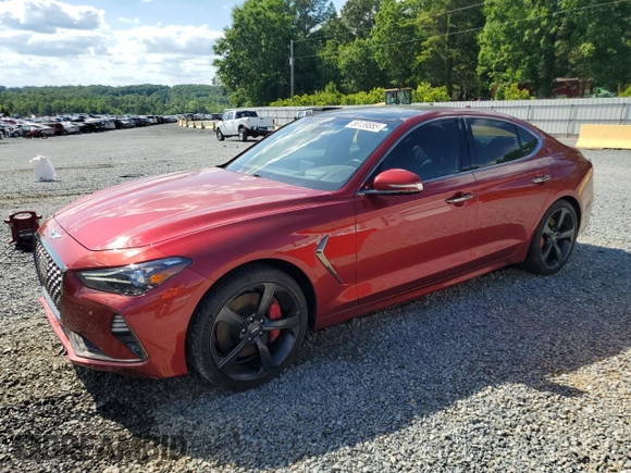 2019 Genesis G70 Advanced with VIN KMTG34LE5KU031794, listed as a Copart auction lot 56139885 with 34,873 mi miles and Salvage title. Bid and sale history available at DreamBid. Image 1.