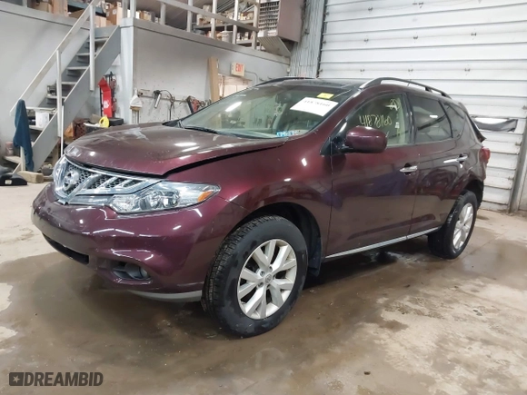 2014 Nissan Murano SL with VIN JN8AZ1MW4EW522041, listed as a IAAI auction lot 41878160 with 75,879 mi miles. Bid and sale history available at carsss.com. Image 19.