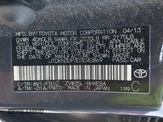 2013 Toyota Prius with VIN JTDKN3DP3D3040869, listed as a IAAI auction lot 42197022 with 174,115 mi miles and . Bid and sale history available at DreamBid. Image 9.