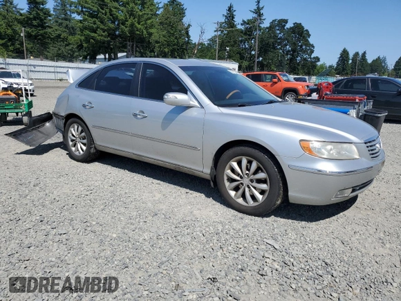 2007 Hyundai Azera SE with VIN KMHFC46F77A241607, listed as a Copart auction lot 59318345 with 198,664 mi miles and Salvage title. Bid and sale history available at DreamBid. Image 4.