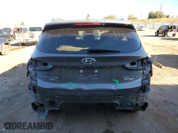 2021 Hyundai Santa Fe Hybrid Blue with VIN KM8S2DA1XMU011812, listed as a Copart auction lot 76833204 with 64,764 mi miles and Salvage Title. Bid and sale history available at carsss.com. Image 6.
