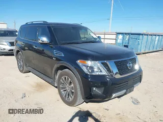 2018 Nissan Armada Platinum with VIN JN8AY2ND5J9060023, listed as a IAAI auction lot 41105928 with 111,290 mi miles. Bid and sale history available at carsss.com. Image 1.