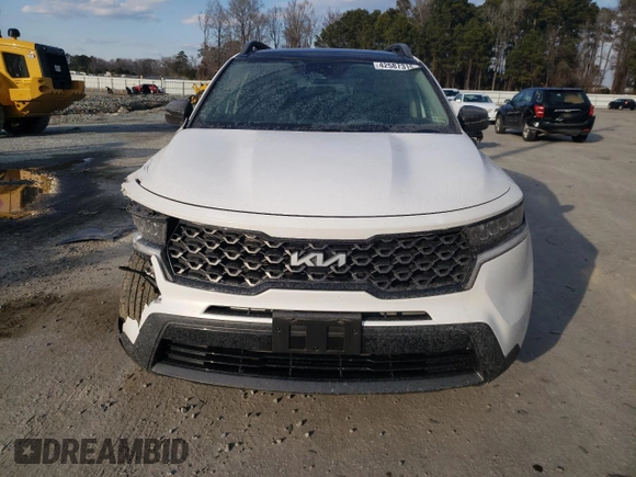2022 Kia Sorento X-Line S with VIN 5XYRLDLC4NG083588, listed as a Copart auction lot 42587315 with 63,999 mi miles and Salvage Title. Bid and sale history available at carsss.com. Image 5.