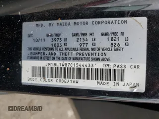 2012 Mazda 3 i Grand Touring z VIN JM1BL1W87C1544433, wystawiony jako Copart lot #58722455 z przebiegiem 184 089 mil mil oraz Szkoda całkowita • Salvage title. Historia ofert i sprzedaży dostępna na DreamBid. Obrazek 12.