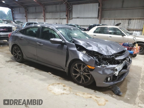 2020 Honda Civic Sedan Sport with VIN 19XFC2F85LE000033, listed as a Copart auction lot 53673405 with 45,386 mi miles and Salvage Title. Bid and sale history available at carsss.com. Image 4.