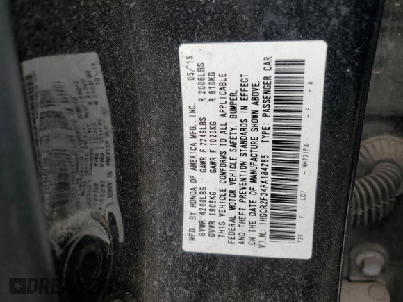 2015 Honda Accord LX with VIN 1HGCR2F34FA184265, listed as a Copart auction lot 52503345 with 168,382 mi miles and Clean Title. Bid and sale history available at DreamBid. Image 12.