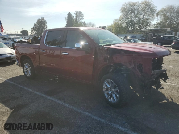 2020 Chevrolet Silverado 1500 LTZ with VIN 1GCUYGETXLZ270472, listed as a Copart auction lot 45423385 with 99,696 mi miles and Salvage Title. Bid and sale history available at DreamBid. Image 4.