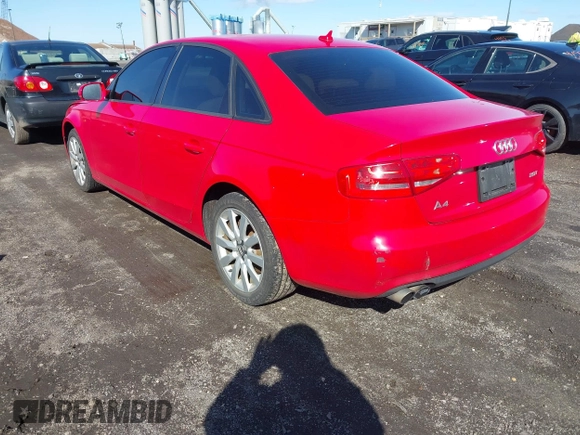 2013 Audi A4 Premium with VIN WAUAFAFL4DN042543, listed as a IAAI auction lot 41992272 with 111,196 mi miles. Bid and sale history available at carsss.com. Image 3.