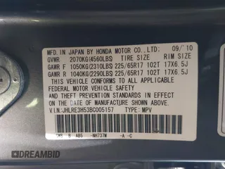 2011 Honda CR-V EX с VIN JHLRE3H53BC005157, выставлен на аукционе IAAI как лот 42533183 с пробегом 128 112 миль миль и . История ставок и продаж доступна на DreamBid. Изображение 9.
