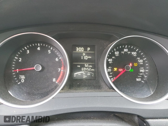 2015 Volkswagen Jetta SE with VIN 3VWD17AJXFM298414, listed as a Copart auction lot 53282975 with 69,452 mi miles and Non repairable. Bid and sale history available at DreamBid. Image 9.