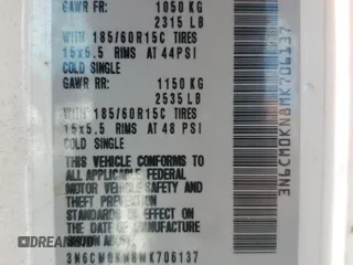 2021 Nissan NV200 S with VIN 3N6CM0KN8MK706137, listed as a Copart auction lot 61111975 with 83,725 mi miles and Salvage title. Bid and sale history available at DreamBid. Image 13.