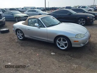 2002 Mazda MX-5 Miata Cloth z VIN JM1NB353320233541, wystawiony jako IAAI lot #41697853 z przebiegiem Nie podano mil oraz . Historia ofert i sprzedaży dostępna na DreamBid. Obrazek 1.