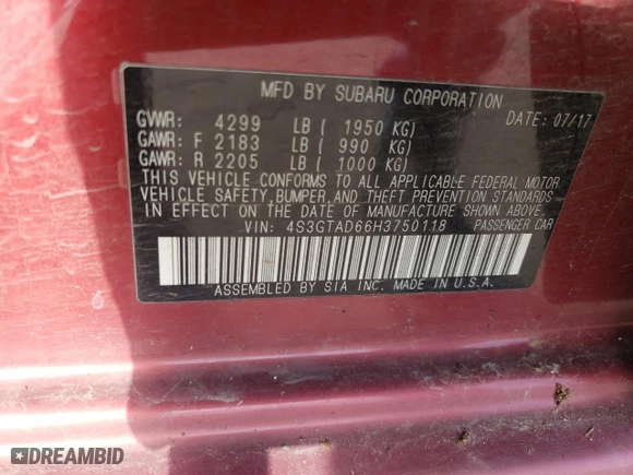 2017 Subaru Impreza Premium with VIN 4S3GTAD66H3750118, listed as a Copart auction lot 46899235 with 74,573 mi miles and Salvage Title. Bid and sale history available at carsss.com. Image 14.