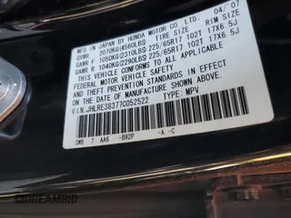 2007 Honda CR-V LX z VIN JHLRE38377C052522, wystawiony jako Copart lot #54796985 z przebiegiem 135 159 mil mil oraz Szkoda całkowita • Salvage title. Historia ofert i sprzedaży dostępna na DreamBid. Obrazek 13.