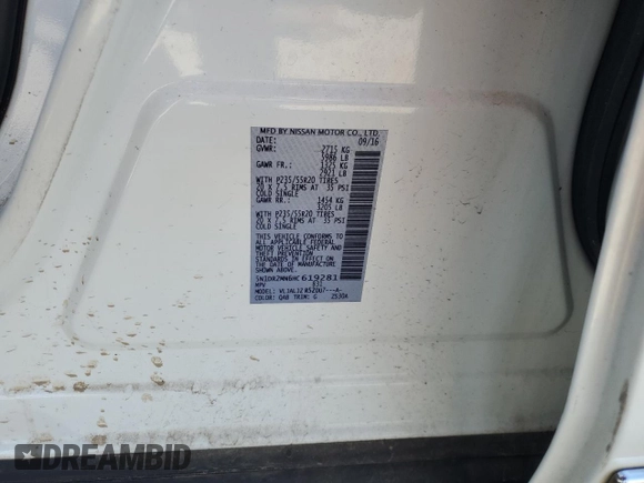 2017 Nissan Pathfinder Platinum with VIN 5N1DR2MN6HC619281, listed as a Copart auction lot 50221005 with 141,719 mi miles and Salvage title. Bid and sale history available at DreamBid. Image 16.