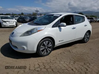 2015 Nissan LEAF SV with VIN 1N4AZ0CP4FC317702, listed as a Copart auction lot 54688805 with 80,491 mi miles and Salvage Title. Bid and sale history available at carsss.com. Image 1.