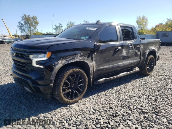 2023 Chevrolet Silverado 1500 RST with VIN 1GCUDEED0PZ300691, listed as a Copart auction lot 76771544 with 45,101 mi miles and Salvage Title. Bid and sale history available at DreamBid. Image 1.