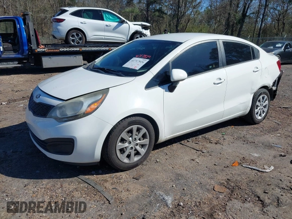 2014 Kia Rio LX with VIN KNADM4A30E6403029, listed as a IAAI auction lot 41717924 with 61,192 mi miles. Bid and sale history available at carsss.com. Image 2.