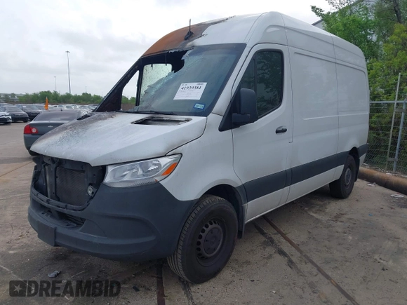 2023 Mercedes-Benz Sprinter Cargo with VIN W1Y4KBHY0PT145559, listed as a IAAI auction lot 41939381 with Not Provided miles and . Bid and sale history available at carsss.com. Image 2.