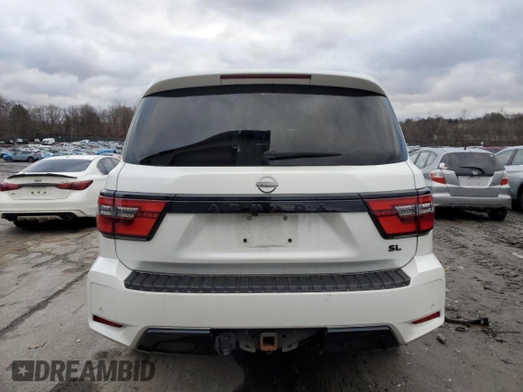 2022 Nissan Armada SL with VIN JN8AY2BB6N9810750, listed as a Copart auction lot 85612934 with 57,297 mi miles and Salvage Title. Bid and sale history available at carsss.com. Image 6.