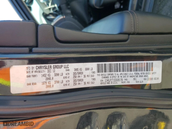 2013 Jeep Grand Cherokee Overland Summit with VIN 1C4RJFCT1DC635178, listed as a Copart auction lot 50613695 with 119,509 mi miles and Salvage Title. Bid and sale history available at carsss.com. Image 14.