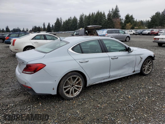 2019 Genesis G70 Advanced with VIN KMTG34LA5KU026138, listed as a Copart auction lot 81159054 with 99,964 mi miles and Salvage Title. Bid and sale history available at DreamBid. Image 3.