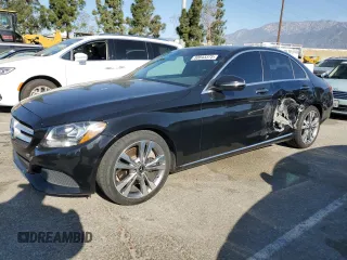 2018 Mercedes-Benz C with VIN 55SWF4JB0JU263980, listed as a Copart auction lot 50843375 with 92,395 mi miles and Salvage Title. Bid and sale history available at carsss.com. Image 1.