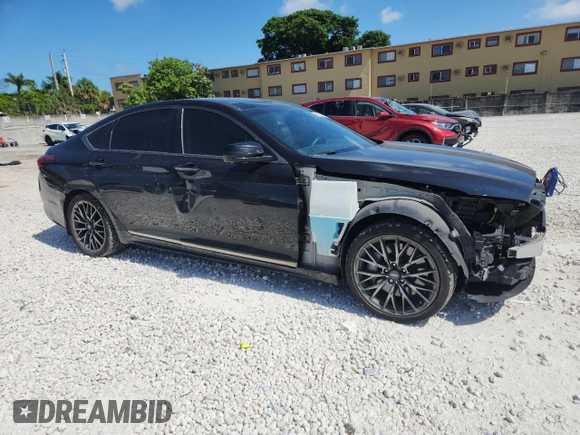 2020 Genesis G80 Sport with VIN KMTFN4JB8LU337856, listed as a Copart auction lot 61028615 with 34,078 mi miles and Salvage title. Bid and sale history available at DreamBid. Image 4.
