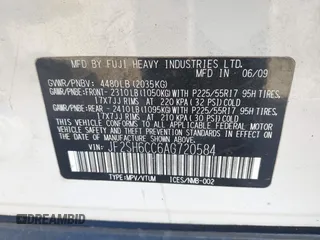 2010 Subaru Forester 2.5X Premium with VIN JF2SH6CC6AG720584, listed as a IAAI auction lot 41666604 with 110,252 mi miles. Bid and sale history available at carsss.com. Image 9.